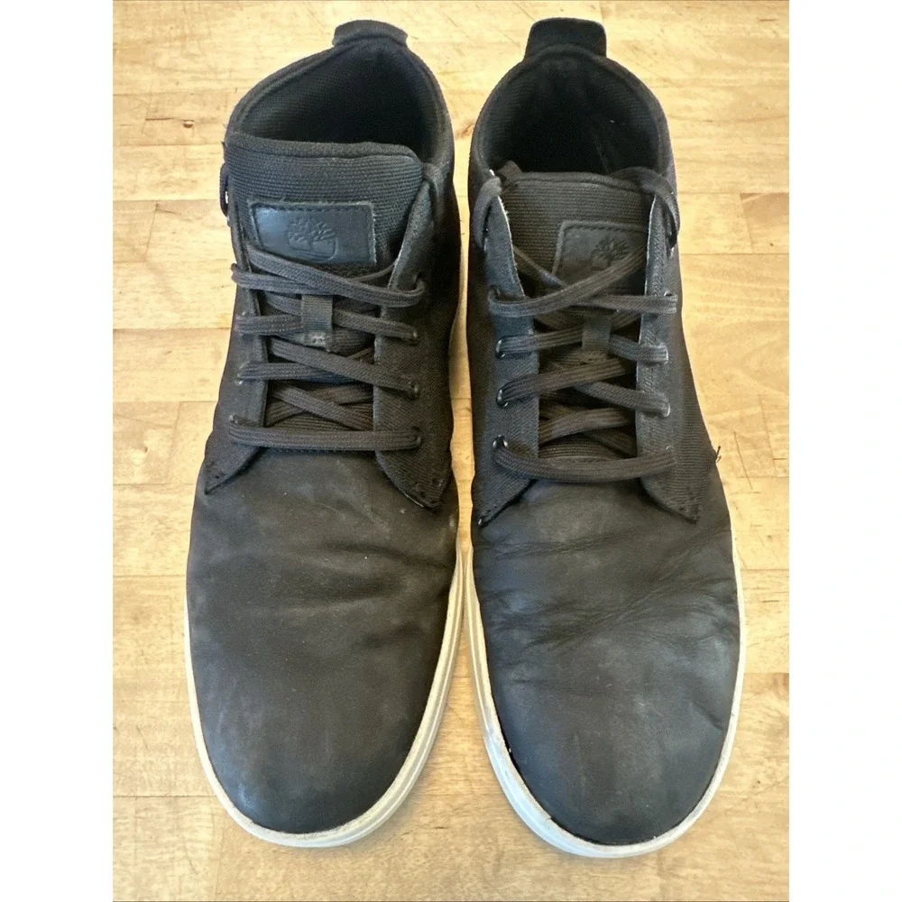 Timberland Mens Davis Square Chukka‎ Black Nubuck Shoes Sneakers Size 10 US